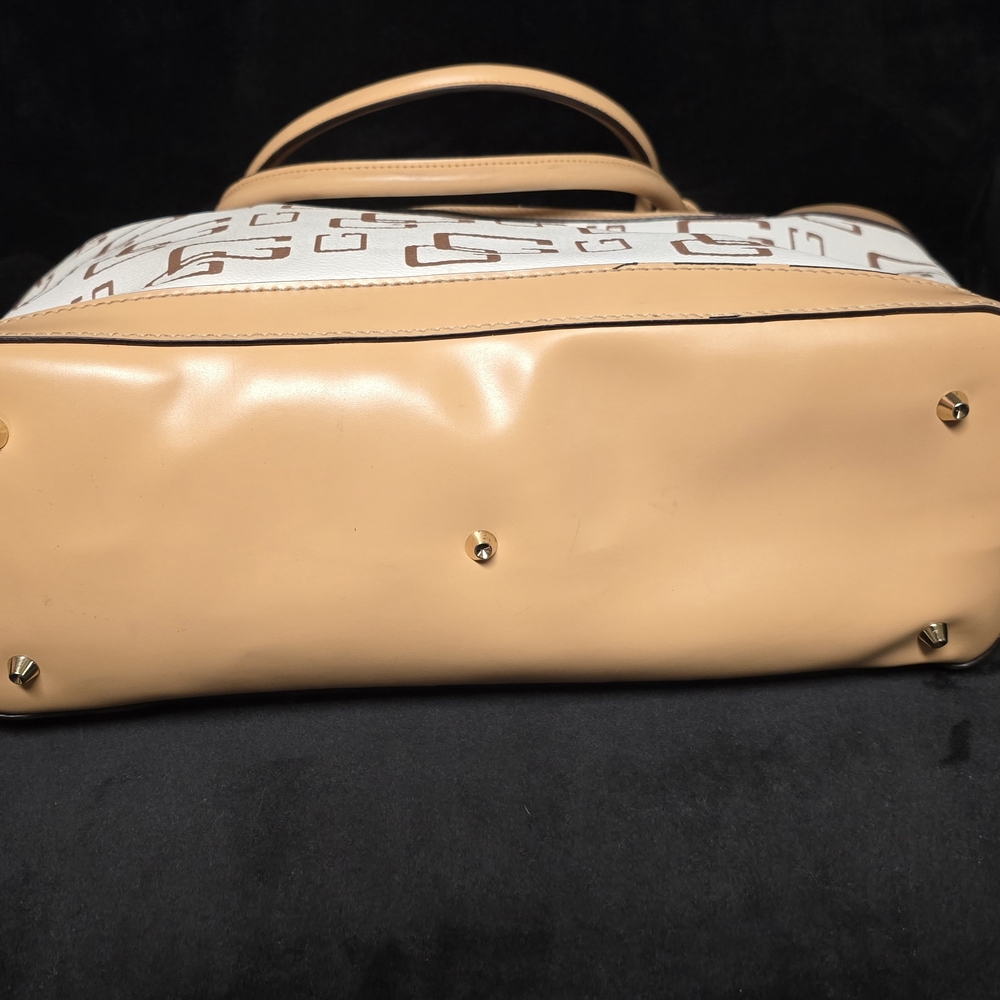 Guess Tan and White Logo Tote - Picture 7 of 9